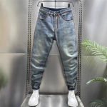 Moodne Br&auml;nd Vabaaja Mitmek&uuml;lgne Lahe Pesemata Retro Venivad Teksad Meeste Kitsas L&otilde;ige Skinny Lihtne Mitmek&uuml;lgne Pikad P&uuml;ksid Moodsad Poisid 28 sinine