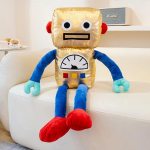 Loomingulised Anime Roboti Pehmed M&auml;nguasjad K&otilde;rge Kvaliteediga T&auml;idisega Tehnoloogia Pikkade Jalgadega Roboti Nukk Naljakas Laste Toa Voodi Kaunistus S&uuml;nnip&auml;evakingitus 60cm kuldne