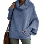 Moodne k&otilde;rge kraega naiste &uuml;hev&auml;rviline kampsun Fashion Pullover Lantern avara pikkade varrukatega vabaaja kampsun M