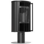Steel stove on pedestal KRATKI ERIK &Oslash; 150 5,5 kW black thermotec self closing door