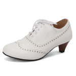 Briti stiilis &uuml;mar ninaga paeladega naiste kingad 5 cm keskmise kontsaga kevad-s&uuml;gis naiste vabaajajalatsid Suurus 43 Zapatos De Mujer WSH5269 39 white