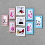 7-tolline minimalistlik kaasaegne &uuml;heksa ruuduga seinafotoraamide komplekt &ndash; aukudeta elutoa dekoor 8-inch, 9 frames