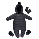 Beebipesa Beebip&uuml;kskost&uuml;&uuml;m Pikkade varrukatega Romper Alla-jope kapiga S&uuml;giseks ja Talveks Poistele ja T&uuml;drukutele Kandmiseks, Must, 73cm, 6-9 Kuud, must