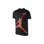 Jordan Aj Xx9 Jumpman Triibulise Mustriga Tr&uuml;kitud &Uuml;mmarguse Kaelusega L&uuml;hikeste Varrukatega T-s&auml;rk Meeste Topid Must 678360-011 S