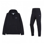 Nike Tikitud Kapuutsiga Pullover &Uuml;hev&auml;rviline Fliis Mugavad Pikad P&uuml;ksid Vabaaja Spordir&otilde;ivaste Komplekt Meeste Dressipluus Must 623453-010+716831-010 M