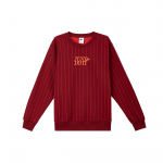 Nike Sportswear Club SS25 BB Crew JDI AOP Vabaaja triibuline kirjalik kolledži dressipluus Meeste dressipluus Punane HJ2158-677 2XL