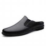 Moodsad ehtsast nahast meeste sussid Moodsad lihtsad sussid Klassikalised muulad Kingad Pehmed libisemiskindlad Meeste poolsaapad Mugavad slip-on Laisad korterid 38 must