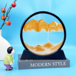 3D liikuv liiv Kunstpilt &Uuml;mmargune klaas S&uuml;vamere Liivamaastik Liivakell Kiirliiv K&auml;sit&ouml;&ouml; Voolav liiv V&auml;rvimiskontor Kodukaunistus Kingitus 1PC oranž