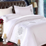 60ndate tikanditega puuvillasatiinist voodipesukomplekt - neli osa Single Duvet Cover 2.1x2.4 (Fits 190x220 Duvet)