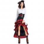 Halloweeni Piraadi Kleit Naistele Cosplay Kost&uuml;&uuml;mid Pikkade Varrukatega Kleit Festivali R&otilde;ivas Peo Etendus Lolita Lavakost&uuml;&uuml;m koos XXXL valge