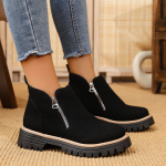 Uued naiste lihtsad stiilsed saapad Suurused Platvormkingad Naiste Paks Tald Pahkluusaapad Mood Mugavad Botas De Mujer 36 must