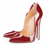 Uued Luksuslikud Roosa Lokk &Uuml;lemised Naiste Patendiga Terava Ninaga Stiletto K&otilde;rged Kontsad Seksikad Daamide Peokingad Klubi Tantsu Pumbad Pluss Suurus 42 punane