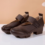 Moodsad GKTINOO Retro Paksude Kontsadega Naiste Kingad Takjakinnitusega Mary Jane Mokassiinid Luksuslikud 5 cm Pumbad Ehtne Nahk &Otilde;mmeldud Ruudukujuline Konts &Uuml;ksikud Kingad 225
