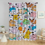 P-pokemones Koduinterj&ouml;&ouml;ri Kardinad Elutoa Akna Kardinad Vaheseinakardinad 2 t&uuml;kki Halloweeni Dekoratsioon Varjud Kaamera W74xH114cmx2pcs-CL