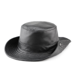 Meeste naturaalsest nahast L&auml;&auml;ne-Cowboy m&uuml;ts: Retro p&auml;ikesevari v&auml;litingimusteks, m&auml;gironimiseks ja rannikuks, kahekordse kasutusega XL Adjustable (56-60cm) gray