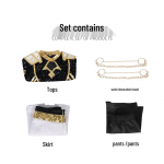 Must Kuld K-pop Deemonik&uuml;tt T&uuml;drukute Grupi Cosplay Kost&uuml;&uuml;m Lastele - Cos Lumi, Zoy, Mila Children's 140