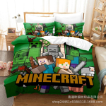 Ebey Minecraft Kolmeosaline Liivakastim&auml;ng Digitr&uuml;kiga Komplekt 1,5M Voodipesu Tekikott AU Single 140x210cm black