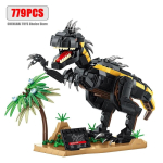 Jurassic Parki dinosauruste maailm ehitusklotsid Tyrannosaurus Rex klotsid komplektid Brachiosaurus poiste m&auml;nguasjad lastele j&otilde;ulukingid No color box black