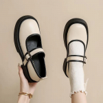 Moodne naiste paks platvorm Mary Janes Lolita JK kingad peopumbad 2024 Uued moodsad madalad Oxfordi tallaga &uuml;ksikud kingad Zapatos De Mujer 39 must