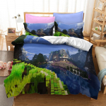 Minecraft Series Voodipesu Kolmeosaline Kodutekstiili Komplekt Kareda Riidega Digitaaltr&uuml;kk AU Single 140x210cm