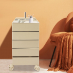 5-korruseline 360&deg; p&ouml;&ouml;rlev metallist kapp diivani k&otilde;rvale, valge/oranž/khaki/kollane iseseisev hoiuriiul 41,5*31,5*61 cm k&ouml;&ouml;kidesse khaki