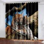 Tiiger lamamas kivil Aknakardinad Elutuba Kangast Kardinad Metsloom 3D Kardin Kodu Kaunistus Kardinad Magamistuppa 100W160H(CM)40x63in&Hook