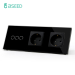 BSEED 1/2/3-kangi puutetundlik valgustusl&uuml;liti andurl&uuml;liti 1-suunaline seinakontakt USB Type-C-ga Klaaskontakt EL-standard Must