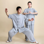 2 tk/komplekt Unisex n&ouml;&ouml;biga plekiga s&auml;rk lahti &uuml;hev&auml;rviline hiina traditsiooniline tai chi &uuml;likond kung fu kandma meeste riideid XXXL hall