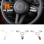 For Mazda 3 CX-30  accessories ABS Carbon fibre/Red/Matte Car Steering wheel Switch Button frame Cover Trim Car Matte 3