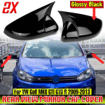 2x s&uuml;sinikukiirgusest k&uuml;ljapeegli katted VW-le Volkswagen Golf 6 MK6 GTI GTD 2009-2013 k&uuml;ljepoolse tahavaatepeegli katted Gloss Black-Replace