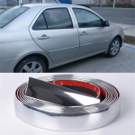 Auto kere / k&uuml;lgukse kriimustusvastane dekoratiivne kaitseriba Bumper Kroomitud kleebised ja decalid DIY l&otilde;ikamine Autokaitse Silver 1Mx40MM