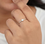 Minimalistlik Valge P&auml;rliga S&otilde;rmus, 925 Sterling H&otilde;be, K&auml;sit&ouml;&ouml; Boho S&otilde;rmus Naistele 4 h&otilde;be