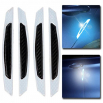 4x White Reflective Carbon Fiber Car Door Edge Protector anti-collision Sticker