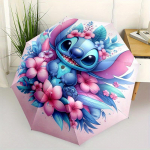 Stitch, Lilled Automaatselt Avanev ja Sulguv Vihmavari 8 Ribiga Tuulekindel Kaasaskantav Kokkupandav Vihmavari, Sobib Vabaaja ja &Auml;rireisideks, Gi jaoks