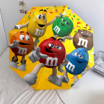 1 tk automaatselt kokkupandav vihmavari - M&M's muster, kaasaskantav ja kokkupandav disain 8 varrega, j&otilde;ulu- ja s&uuml;nnip&auml;evakingitused mitmev&auml;rviline