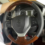 For Suzuki Vitara Escudo LY 4th Gen 2016-2018 Hand-stitched non-slip Black Leather Car Steering Wheel Cover 3