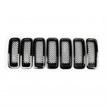 7PCS Car ABS Front Grill Cover Mesh Grille ert Kit for Jeep Wrangler JK Patriot 2011-2016 Car Accessories Chrome Decorative must