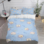 Cinnamoroll Sanrio Tekikate Anime Tr&uuml;kitud Multikas Tekikate Nahas&otilde;bralik Hingav Armas Soe Voodipesu Soojus Uus Disain EU Single(135*200cm)3pcs