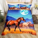 Galopeeriva hobuse voodipesukomplekt Hobuse tekikate &Uuml;heinimese T&auml;is Suur Kuningas Talumaja Loomad Tekikate Lastele T&uuml;drukutele Teismeliste Toa jaoks EU Single(135*200cm)3pcs