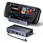 UGREENi dokk Steam Hubi jaoks koos HDMI 100W PD USB C 1000Mbps ja reguleeritava nurga alusega Deck/Switch/Rog Ally/Legion Go, 6-in-1 USB-C 4K@120Hz 2.1, must