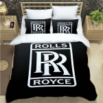 Kohandatud R-Rolls-Royce Mustriga Tekikate Padjap&uuml;&uuml;ridega Microfiber 3D Digitaalselt Tr&uuml;kitud Voodipesukomplekt &Uuml;heinimese T&auml;is Suuruses Queen King EU Single(135*200cm)3pcs