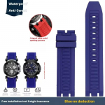 Spordisilikoonkumm Tissot Racing T115417A seeria eriline kahekordse soonikuga k&auml;ev&otilde;ru T115.427 meeste kellakett Kellarihm 22mm