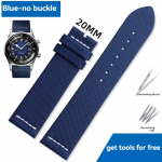 Longines L3.674.4 Klassikalise Reproduktsiooni Nailon + Vasikanaha Alusp&otilde;hjaga K&auml;ekella Rihm L3.774.4 K&auml;ev&otilde;ru Pandlaga K&auml;ekella Rihm 22mm Sinine 22mm-width
