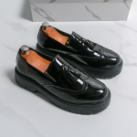 Kleit &auml;ri nahast kingad platvormiga plokk nahast kingad k&otilde;rgust lisavad suured kingad narmastega jalad 38 black