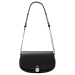 Michael Kors MK Mila &Uuml;hev&auml;rviline Minimalistlik H&otilde;bedane Luku Kaunistus Kunstnahast Sadulakott Naiste &otilde;lakott Must 35T5SIMM8L-BLACK Basic Set (Bag+Dust Bag)
