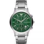 Emporio Armani Renato Roheline H&otilde;bedane Metall Meeste Kvarts Kronograaf K&auml;ekell AR11507 roheline