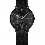 Tommy Hilfiger Brooklyn Must Tahvel Must Metallist K&auml;ev&otilde;ru Meeste Kvartsikell 1791507 must