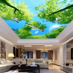 3D Taevaseinapaber Lagi Taevamaal P&auml;ikesepaiste Metsalage Maal 200 cm(W) x 140 cm(H)