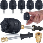 Rosfix 6-&uuml;hes otsik bajonet-adapteriga 1/4 Karcher K2-K7 jaoks &ndash; 6 režiimi 0-65&deg; | Sisseehitatud filter | Alumiiniumist pea