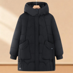 Suured suurused 4XL-8XL Keskealiste naiste talvised pikad mantlid kapuutsiga, elegantsed, paksud, soojad, &uuml;lem&otilde;&otilde;dulised parkad, naiste jakid 4XL must